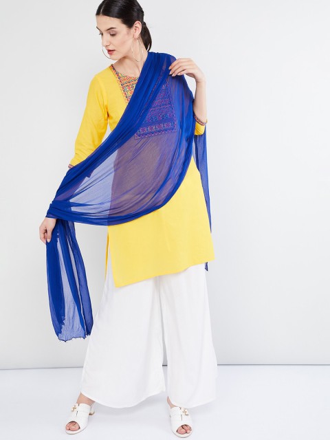 

max Blue Solid Dupatta