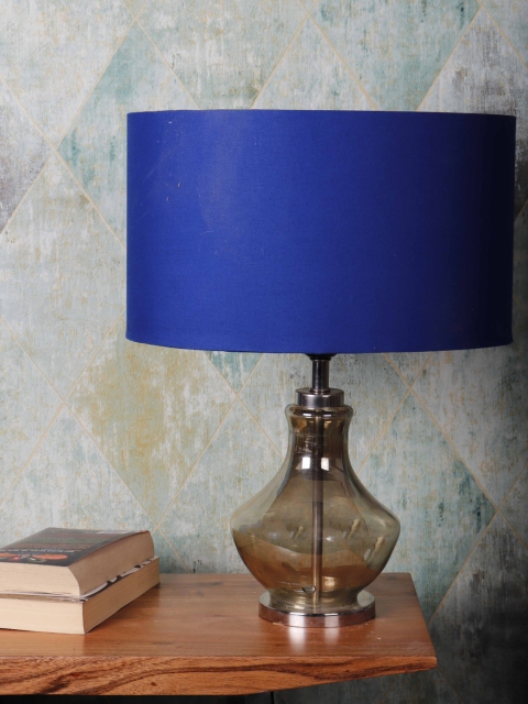 

Grated Ginger Blue Self Design Contemporary Shahi Jaam Table Lamp