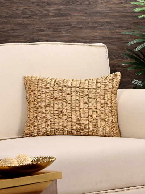 

Pure Home and Living Gold-Toned Solid Rectangle Cushion Cover