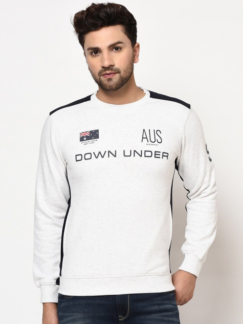 

Octave Men White Printed Sweatshirt