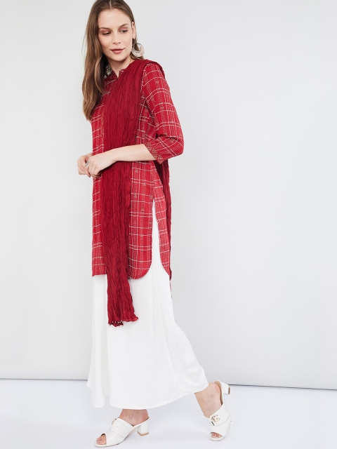 

max Women Maroon Solid Dupatta