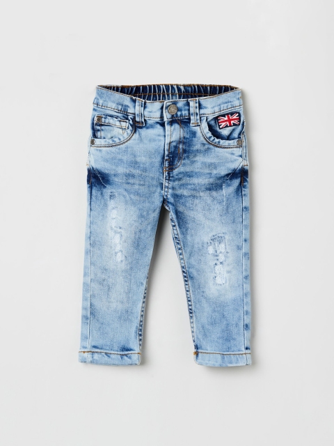 

max Boys Blue Slim Fit Mid-Rise Mildly Distressed Jeans