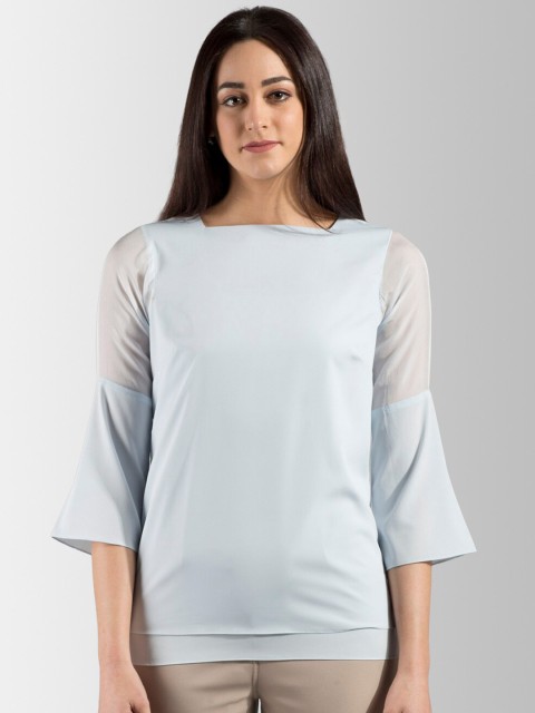 

FableStreet Women Blue Solid Layered Top