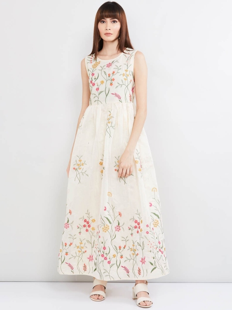 

max Women Off-White Embroidered Maxi Dress