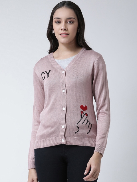 

Club York Women Pink Printed Cardigan Sweater