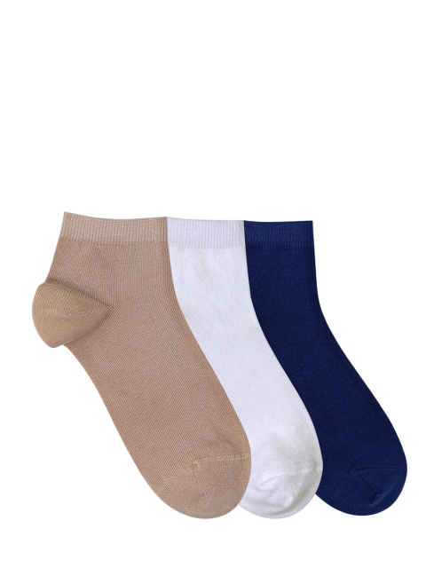 

Mustang Women Pack of 3 Solid Ankle-Length Socks, Beige