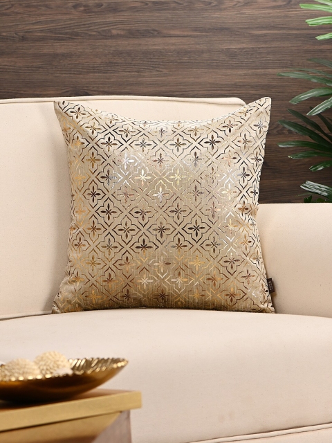 

Pure Home and Living Gold-Toned Single Ethnic Motifs Square Cushion Cover