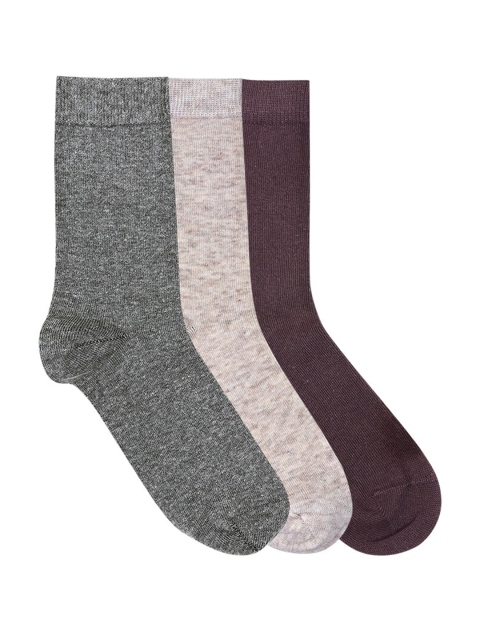 

Mustang Women Pack Of 3 Solid Above Ankle-Length Socks, Grey melange