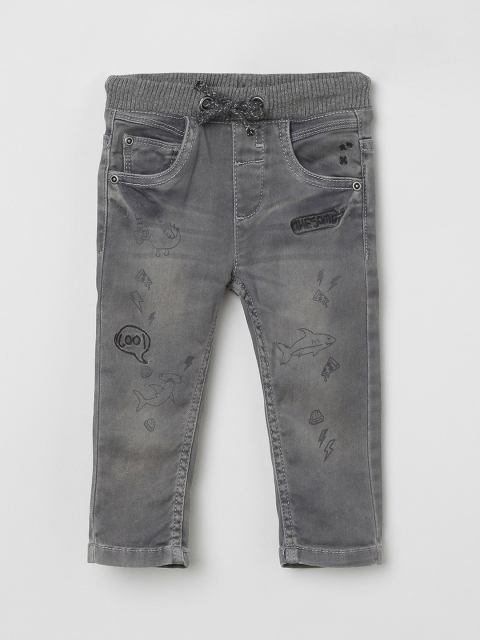 max Boys Grey Slim Fit Mid-Rise Clean Look Jeans