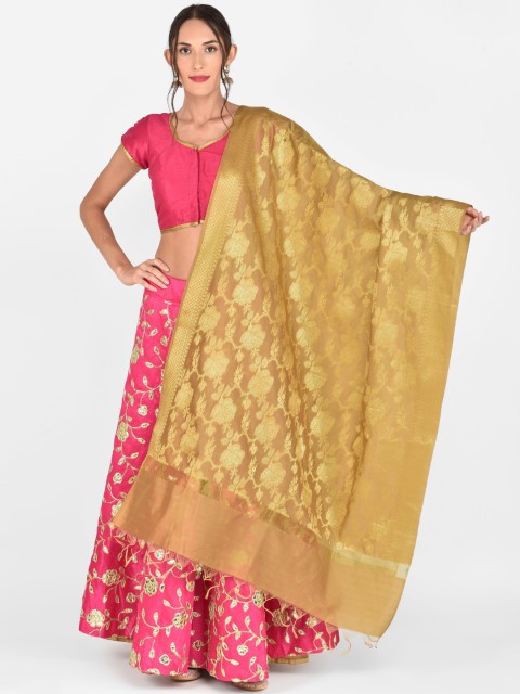 

Dupatta Bazaar Gold-Toned Woven Design Dupatta