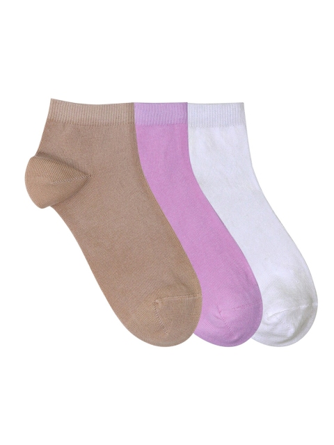 

Mustang Women Pack of 3 Solid Ankle-Length Socks, Brown