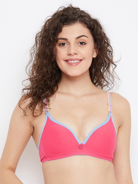

SECRETS BY ZEROKAATA Pink Solid Non-Wired Lightly Padded Everyday Bra SZPNK2818