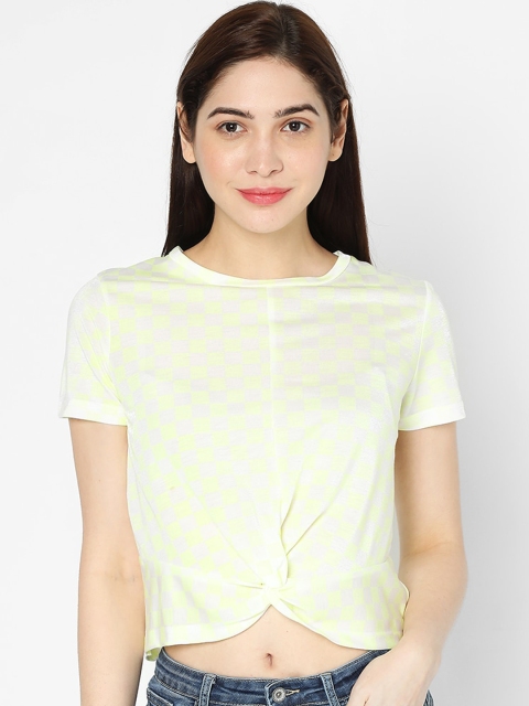 Deal Jeans Women Lime Green Printed Top