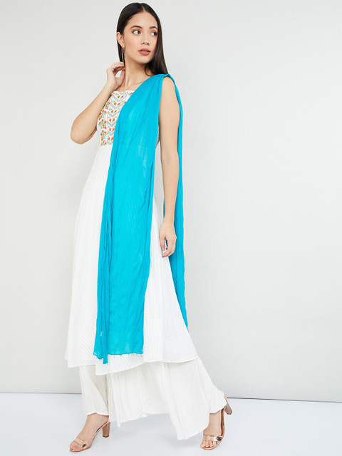 

max Blue Solid Dupatta