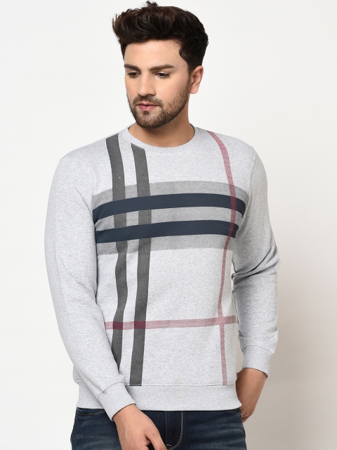 

Octave Men Grey Checked Sweatshirt