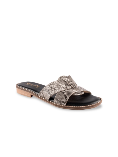 

Kraft Cellar Women Grey Melange S Textured PU Open Toe Flats