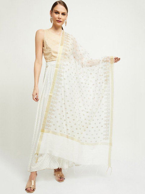 

max Off-White Printed Dupatta