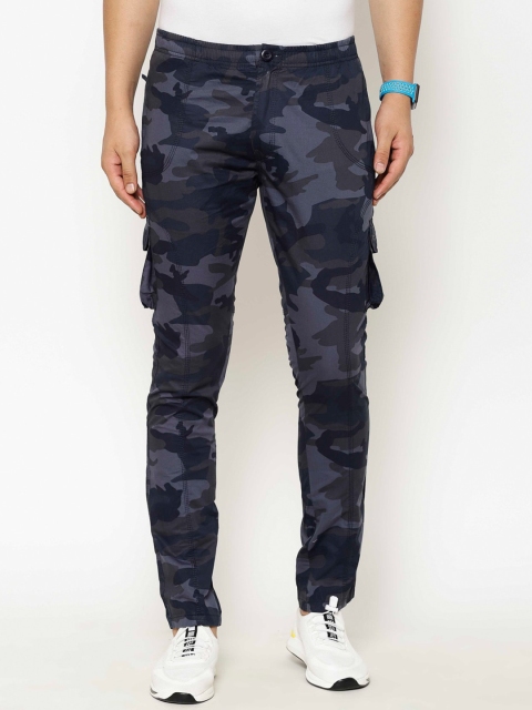

SAPPER Men Navy Blue Regular Fit Printed Cargos