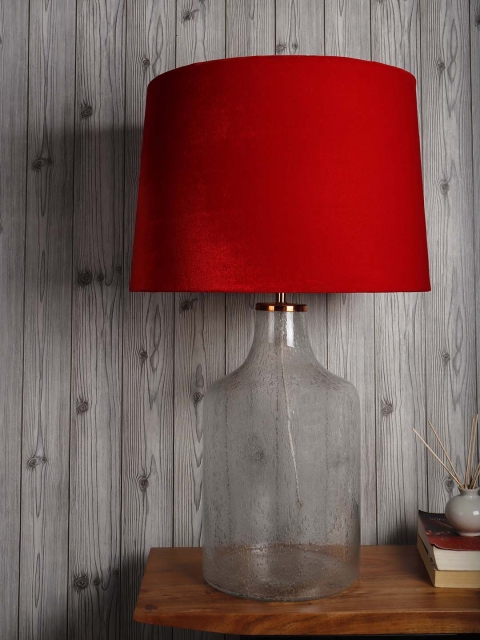 

Grated Ginger Red Solid Contemporary Table Lamp with Shade
