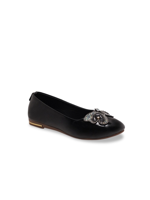 

YK Girls Black Embellished Ballerinas