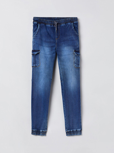 

max Boys Blue Jogger Mid-Rise Clean Look Jeans