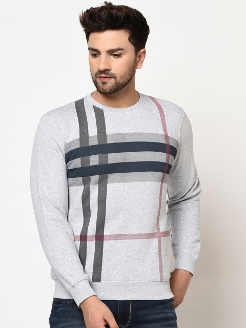 

Octave Men Grey Checked Sweatshirt