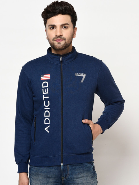 

Octave Men Blue & White Printed Sweatshirt