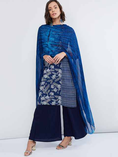 

max Blue Dyed Dupatta