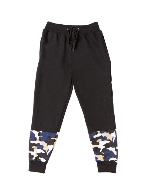 

RAINE AND JAINE Boys Black & Blue Camouflage Printed Joggers