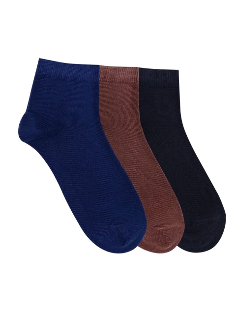 

Mustang Women Pack of 3 Solid Ankle-Length Socks, Navy blue
