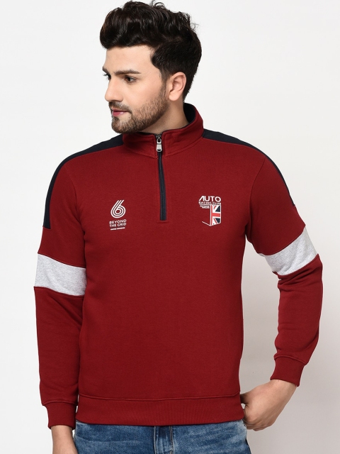 

Octave Men Maroon Solid Sweatshirt