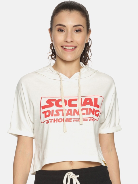 

Campus Sutra Women White Printed Crop Top