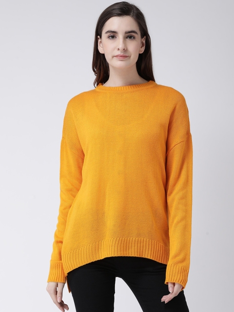 

Club York Women Yellow Solid Pullover Sweater