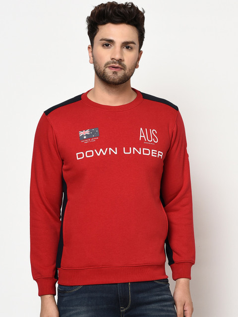 

Octave Men Red & Off-White Printed Sweatshirt