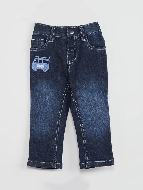 

max Infant Boys Blue Slim Fit Mid-Rise Clean Look Jeans