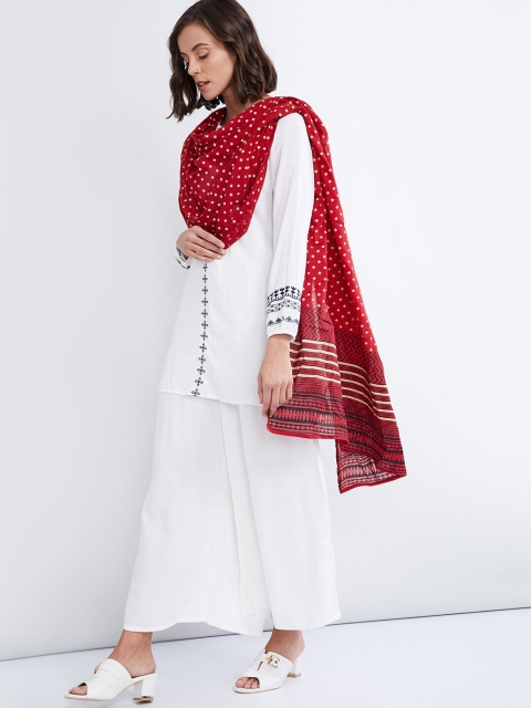 

max Red & Beige Printed Dupatta
