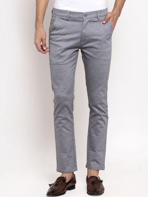 

Rodamo Men Grey Slim Fit Solid Regular Trousers