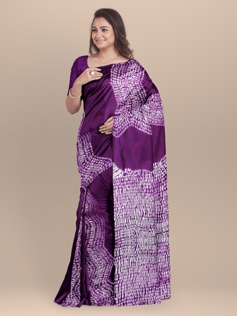 

BharatSthali Purple Printed Pure Cotton Saree