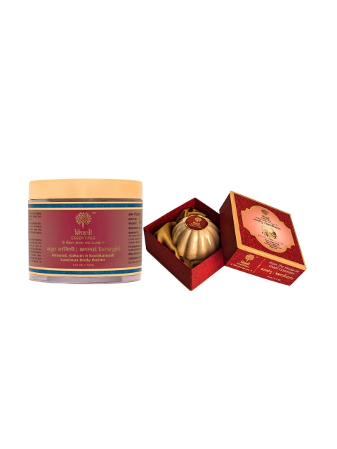 

KHADI ESSENTIALS Kamdhenu Pure Ghee Bath Bar & Amrut Kumkumadi Body Butter 190 g, Red
