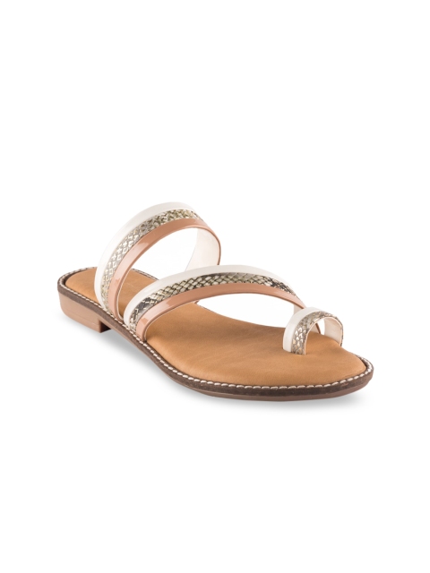 

Kraft Cellar Women Beige Textured PU One Toe Flats