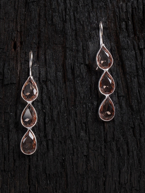 

Shoshaa Brown Teardrop Shaped Drop Earrings