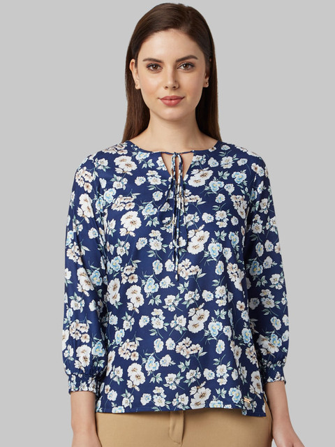

Park Avenue Woman Women Blue Printed Top
