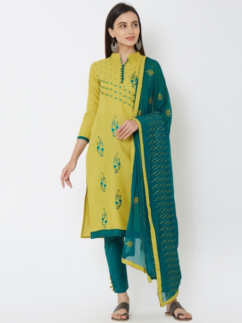 

Satrani Green Pure Cotton Unstitched Dress Material