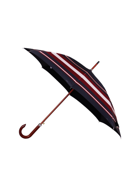 

Johns Unisex Black & Maroon 610 Woodking Stripes Non-Foldable Semi-Automatic Umbrella