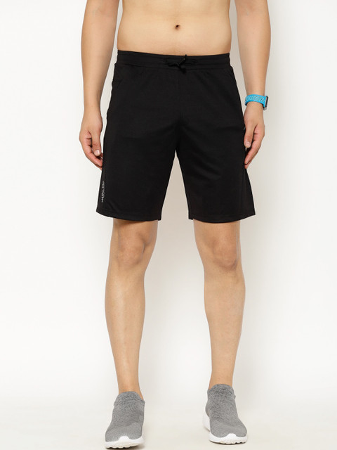 

SAPPER Men Black Solid Slim Fit Sports Shorts