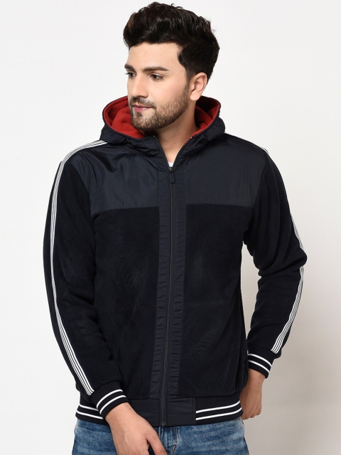 

Octave Men Navy Blue Solid Bomber