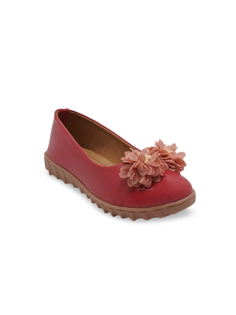 

YK Girls Red Solid Ballerinas