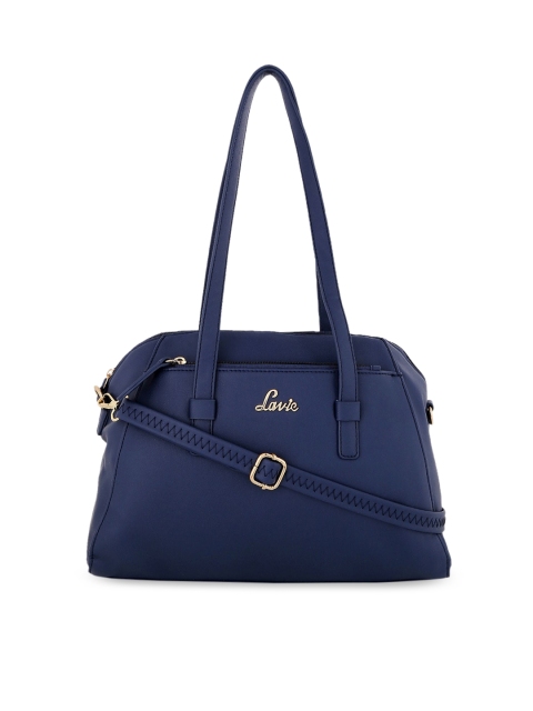 

Lavie Navy Blue Solid Handheld Bag