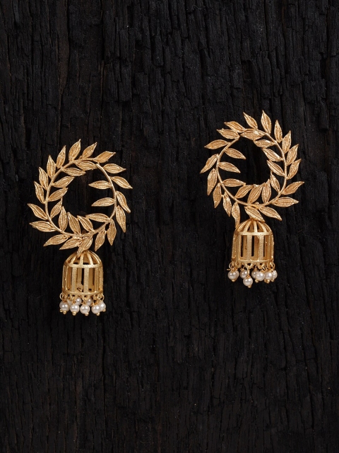 

Shoshaa Gold Leaf Shaped Jhumkas