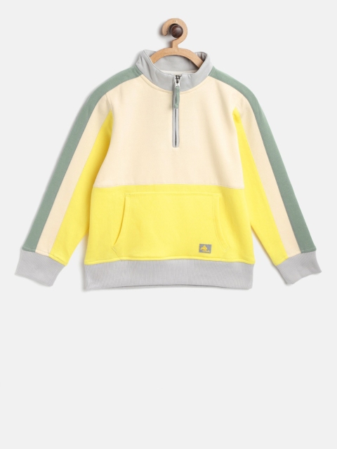 

Cherry Crumble Unisex Kids Cream-Coloured & Yellow Colourblocked Sweatshirt